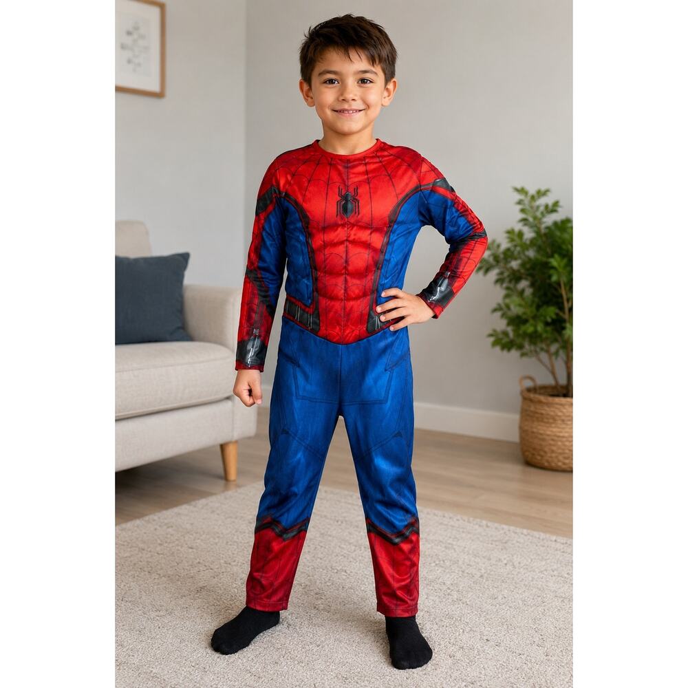 Marvel Spider-Man Costume Audio Wired Mask Child Medium Super Hero Cosplay NWOT - Picture 2 of 9
